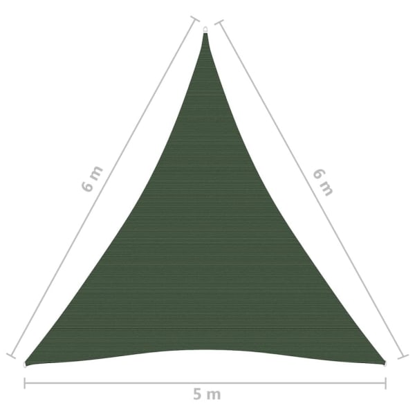 vidaXL Solsegel 160 g/m² mörkgrön 5x6x6 m HDPE Grön