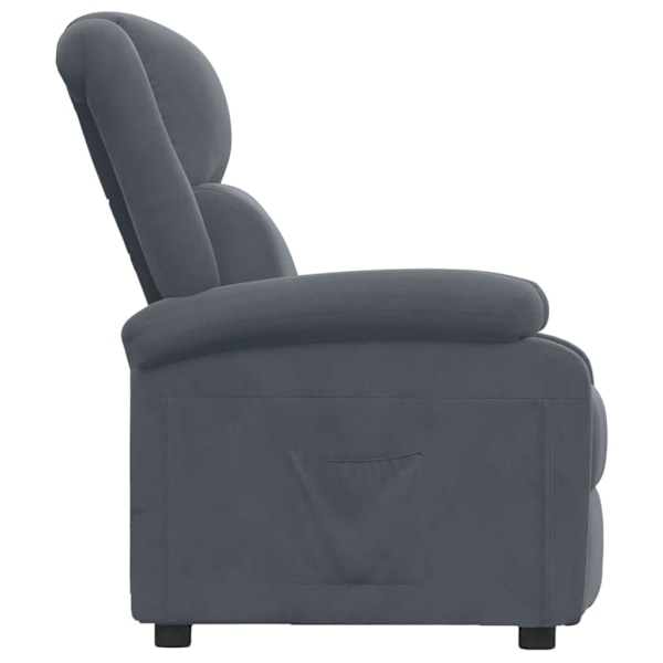 vidaXL Reclinerfåtölj mörkgrå sammet Grå