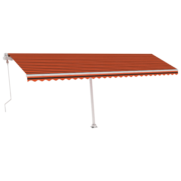 vidaXL Automatisk markis med vindsensor & LED 600x350 cm orange/brun Flerfärgsdesign