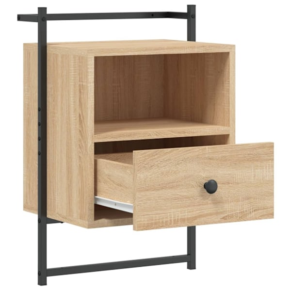vidaXL Sängbord väggmonterat sonoma-ek 40x30x61 cm konstruerat trä Brun