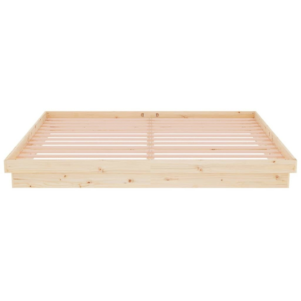 vidaXL Sängram massivt trä 200x200 cm Brun
