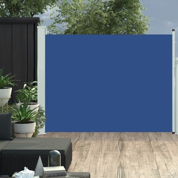 vidaXL Infällbar sidomarkis 140x500 cm blå Blå