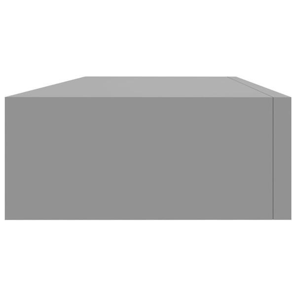 vidaXL Väggmonterad låda grå 60x23,5x10 cm MDF grå
