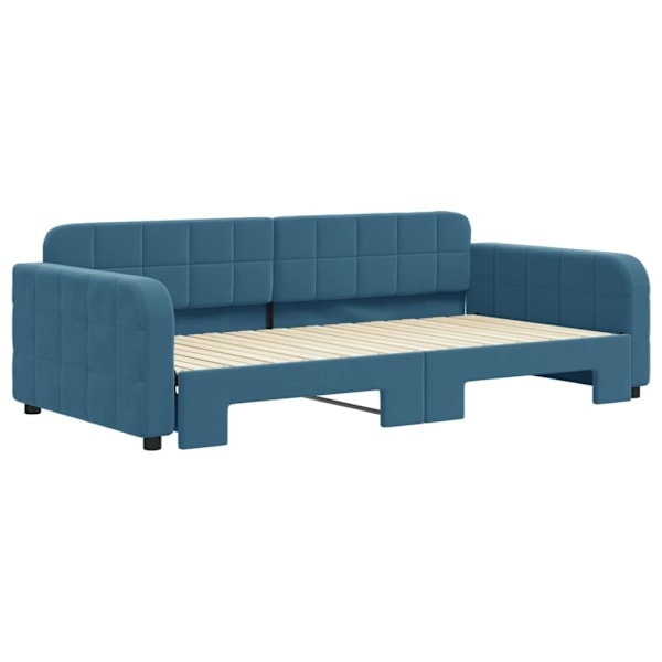 vidaXL Dagbädd utdragbar blå 100x200 cm sammet Blå