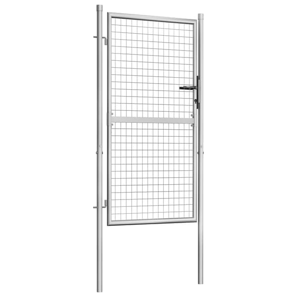 vidaXL Trädgårdsgrind galvaniserat stål 105x150 cm silver Silver