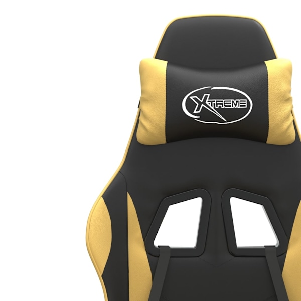 vidaXL Snurrbar gamingstol med fotstöd svart och guld konstläder Guld