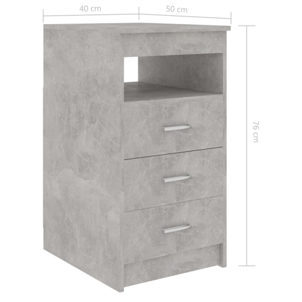 vidaXL Byrå betonggrå 40x50x76 cm konstruerat trä grå