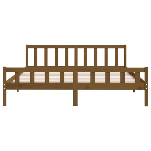 vidaXL Sängram honungsbrun massivt trä 200x200 cm Brun