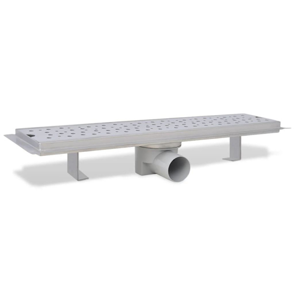 vidaXL Avlång golvbrunn 2 st bubblor rostfritt stål 530x140 mm