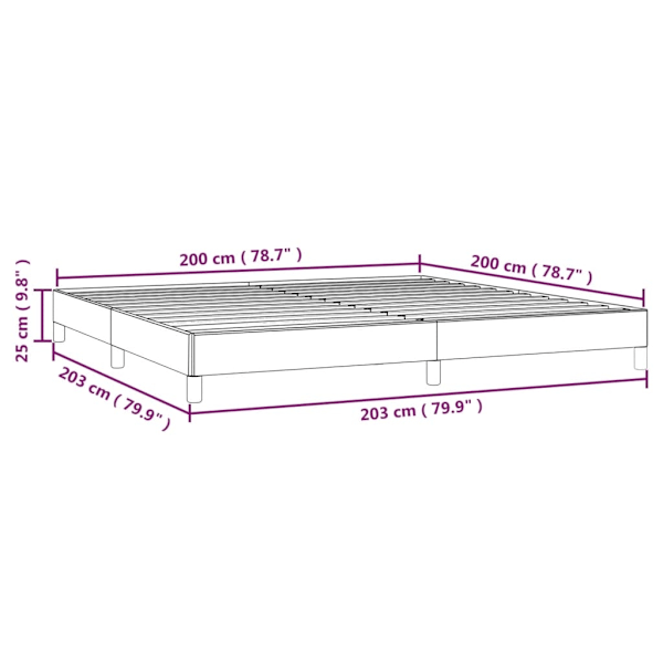 vidaXL Sängram utan madrass ljusgrå 200x200 cm tyg Grå