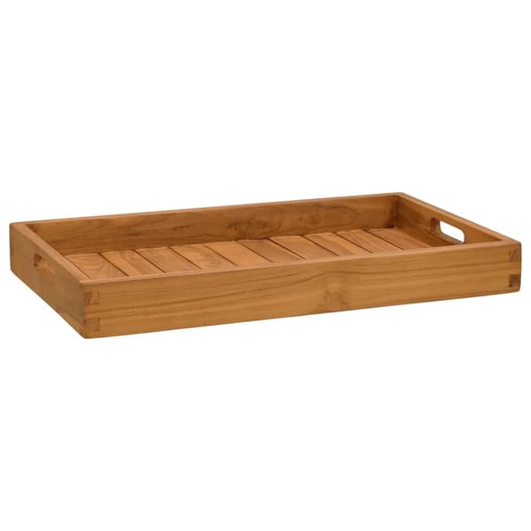 vidaXL Serveringsbricka 60x35 cm massivt teakträ Brun