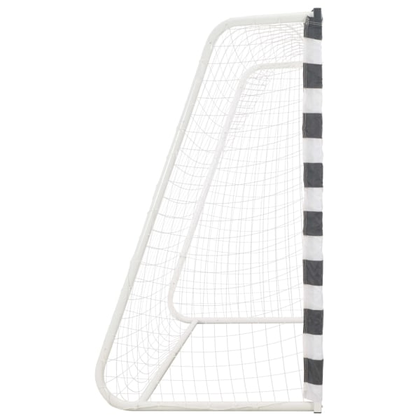 vidaXL Fotbollsmål 300x160x90 cm metall svart och vit Vit