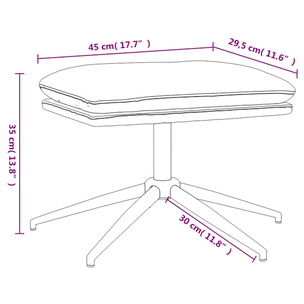vidaXL Fotpall brun 45x29,5x35 cm glansig konstläder Brun
