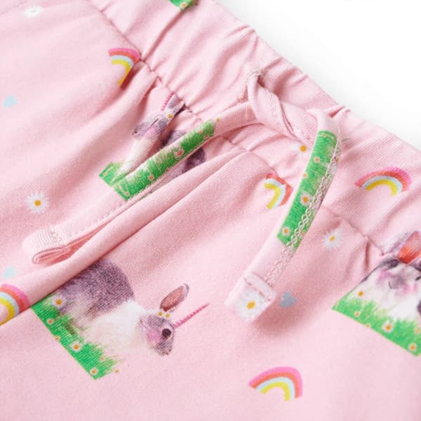 vidaXL Shorts för barn med snöre ljusrosa 128 Rosa