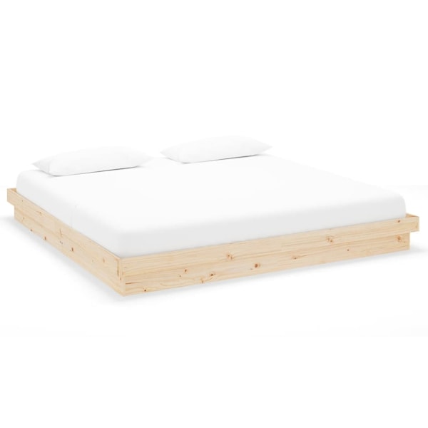 vidaXL Sängram massivt trä 200x200 cm Brun