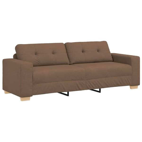 vidaXL Soffa 3 st Brun Linnenblandad tyg Brun