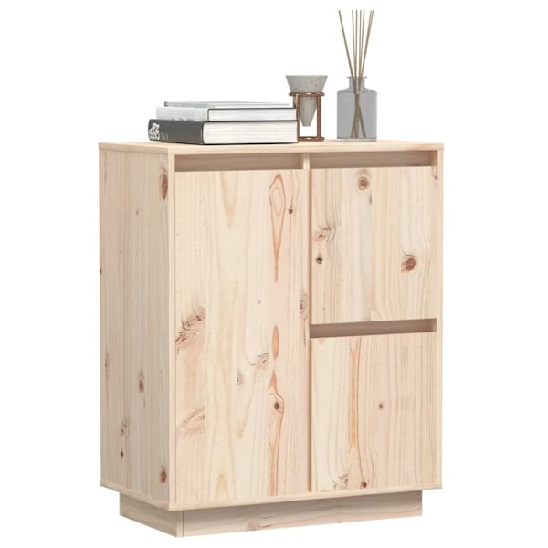 vidaXL Skänk 60x34x75 cm massiv furu Brun