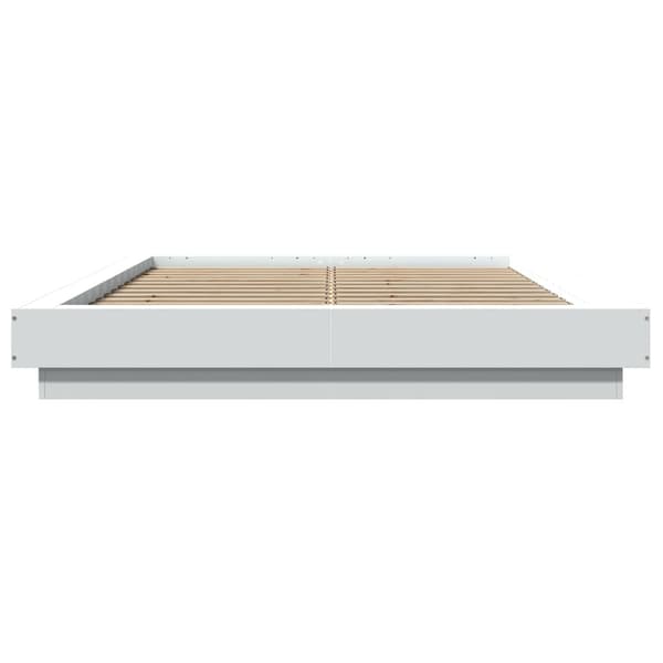 vidaXL Sängram vit 135x190 cm konstruerat trä Vit