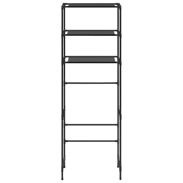 vidaXL Toaletthylla med 3 hyllplan svart 53x28x169 cm Svart