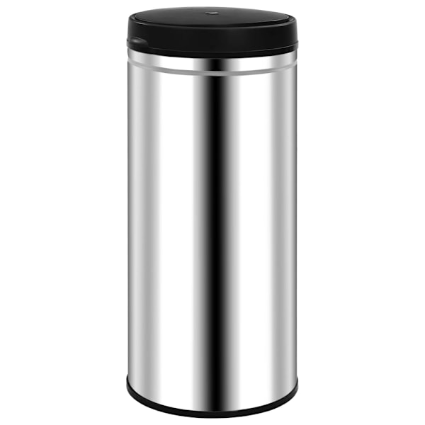 vidaXL Soptunna med automatisk sensor 80 L rostfritt stål Silver