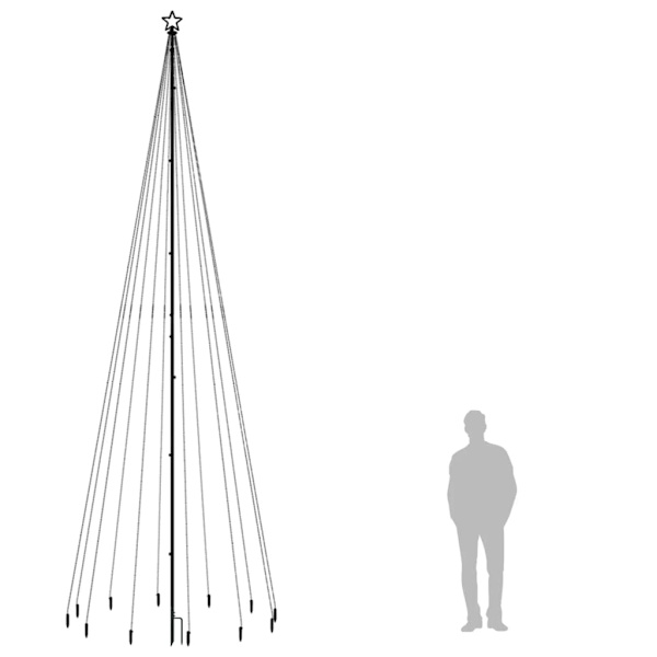 vidaXL Julgran med markspett 732 färgglada lysdioder 500 cm Flerfärgsdesign