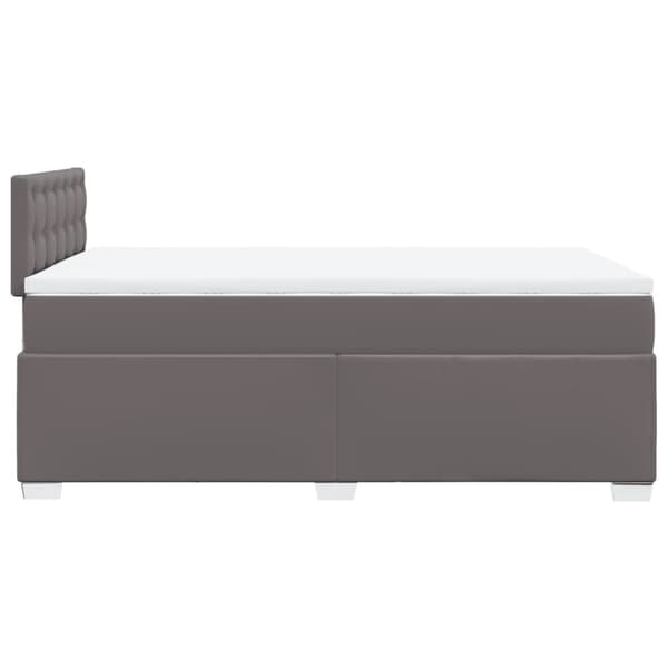 vidaXL Ramsäng med bäddmadrass grå 120x190 cm konstläder Grå