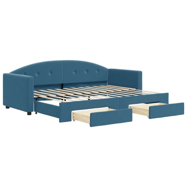 vidaXL Dagbädd utdragbar med lådor blå 80x200 cm sammet Blå