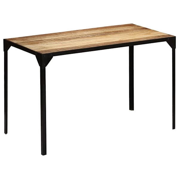 vidaXL Matbord massivt grovt mangoträ och stål 120 cm Brun