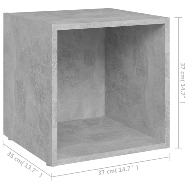 vidaXL Tv-bänkar 4 st betonggrå 37x35x37 cm konstruerat trä grå