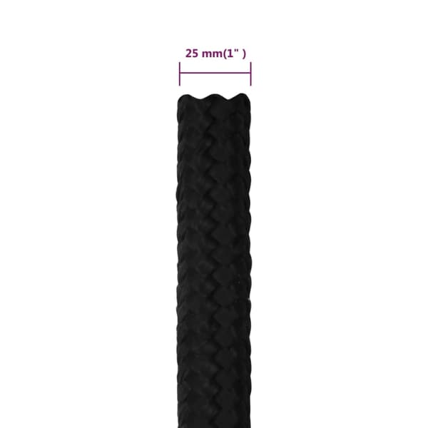 vidaXL Rep svart 25 mm 50 m polyester Svart