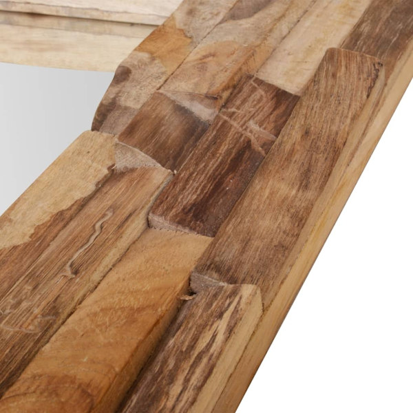 vidaXL Prydnadsspegel teak 120x60 cm rektangulär Brun