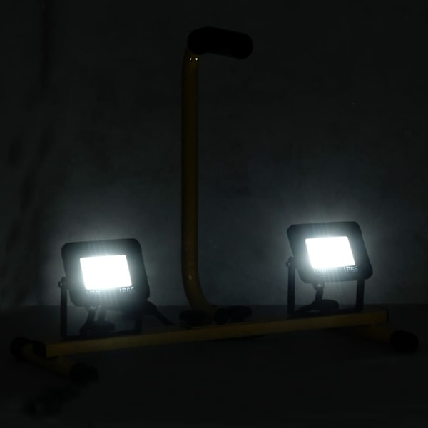 vidaXL Strålkastare med handtag 2x10 W LED kallvit Svart