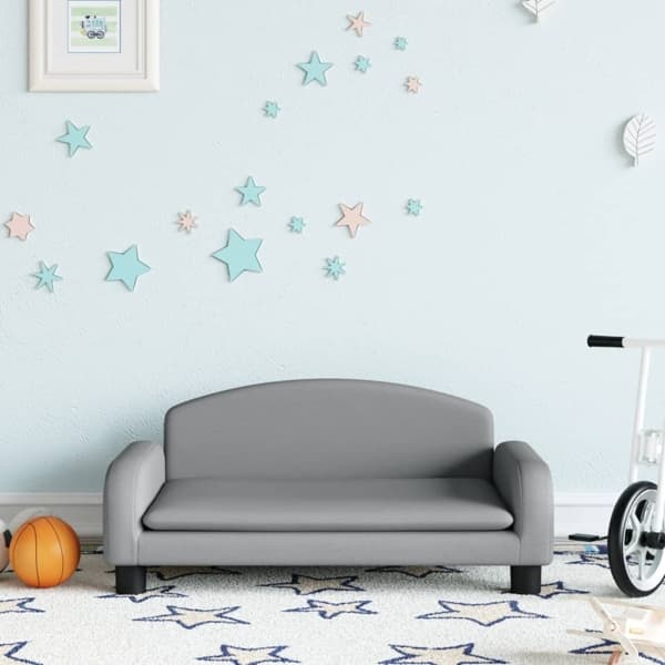 vidaXL Barnsoffa ljusgrå 70x45x30 cm tyg Grå