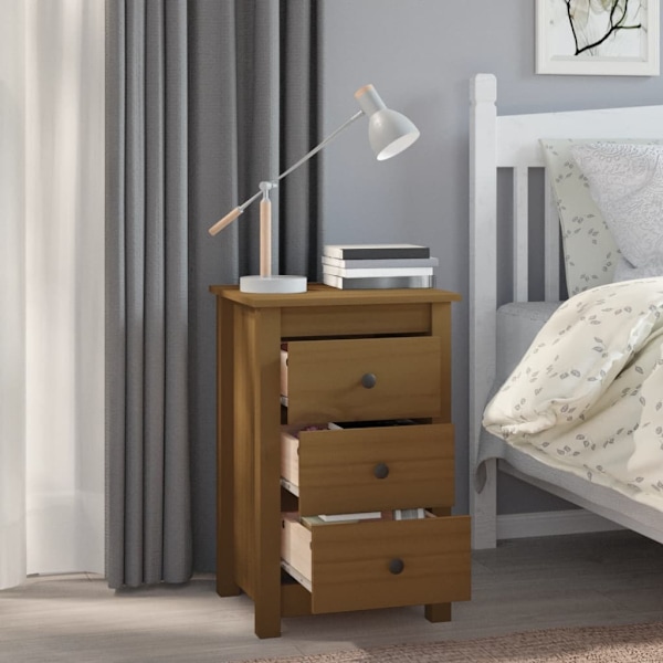 vidaXL Sängbord 2 st honungsbrun 40x35x61,5 cm massiv furu Brun