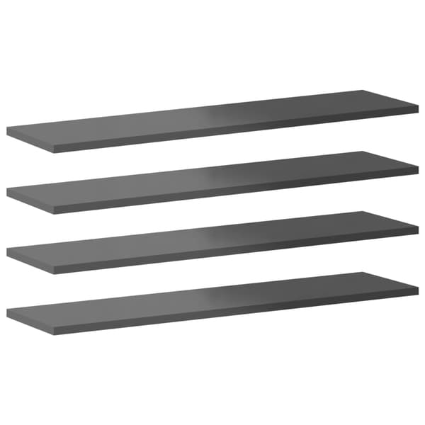 vidaXL Hyllplan 8 st grå högglans 80x20x1,5 cm konstruerat trä grå