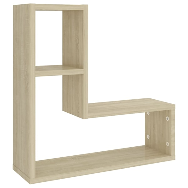 vidaXL Vägghyllor 2 st sonoma-ek 50x15x50 cm konstruerat trä Brun