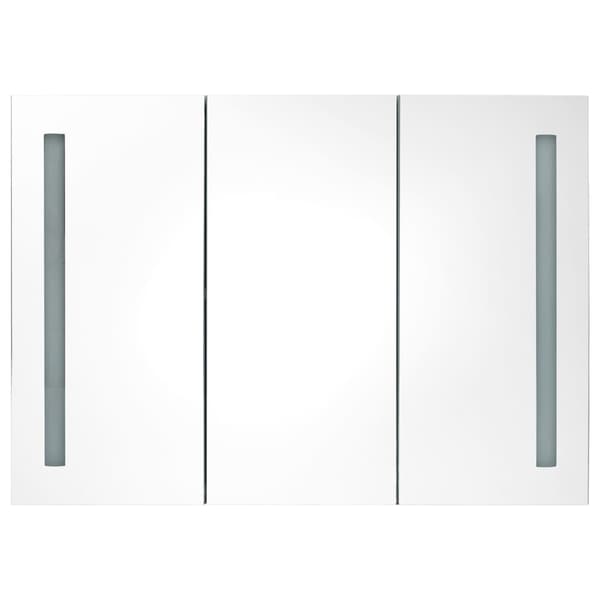 vidaXL Spegelskåp med LED 89x14x62 cm grå grå