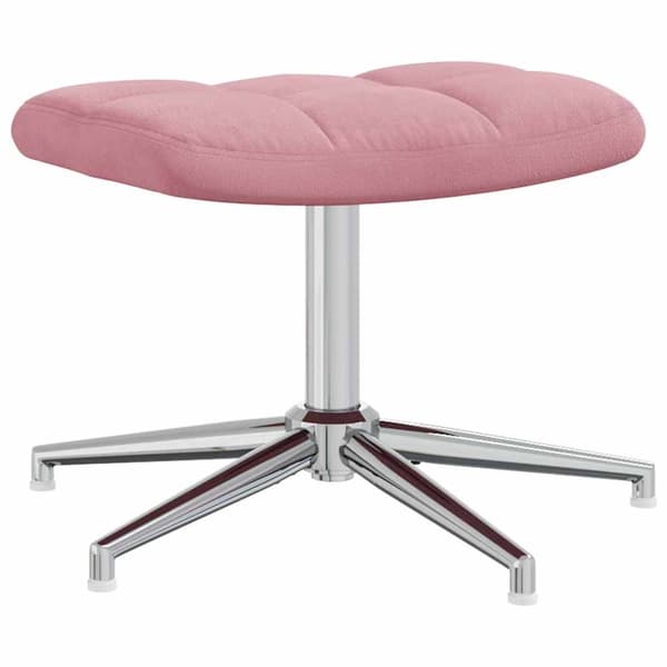 vidaXL Vilstol med fotpall rosa sammet Rosa