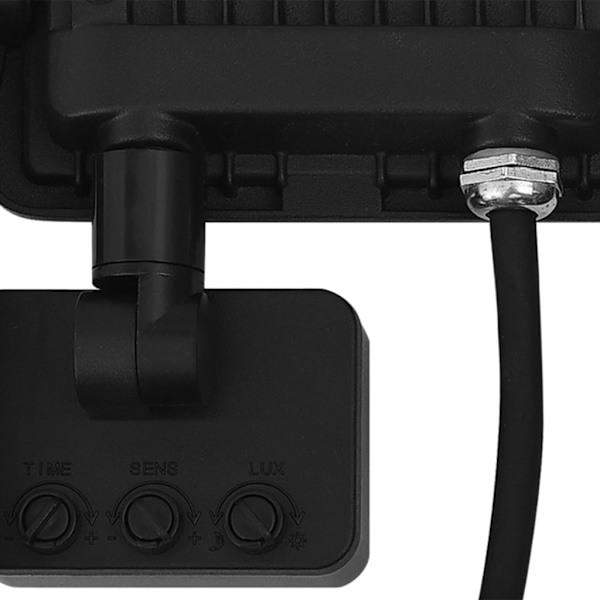 vidaXL Strålkastare med sensor 20 W LED kallvit Svart