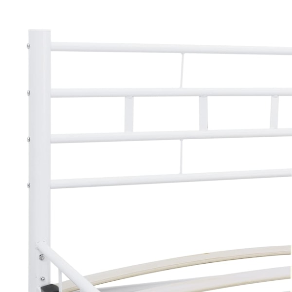 vidaXL Sängram med huvudgavel utan madrass vit 160x200 cm metall Vit