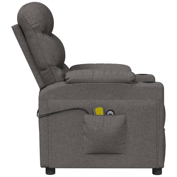 vidaXL Elektrisk massagefåtölj mörkgrå tyg Grå