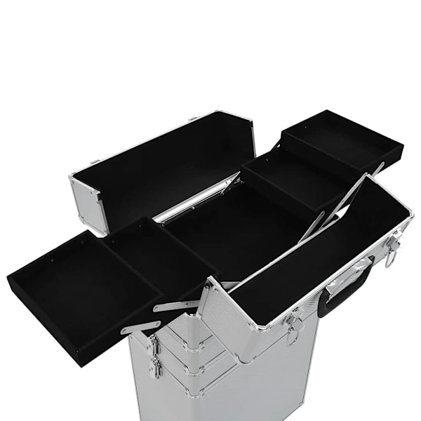 vidaXL Sminklåda aluminium silver Silver