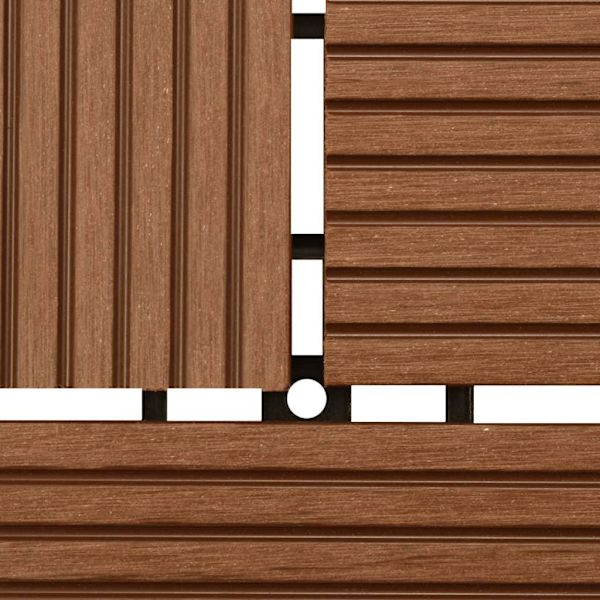 vidaXL Trall 22 st 30x30 cm 2 kvm WPC brun Brun