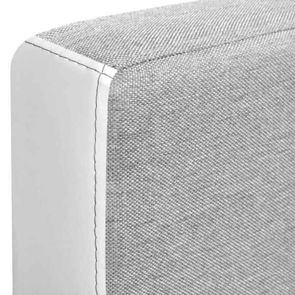 vidaXL Bäddsoffa tyg 218x155x69 cm vit och grå grå