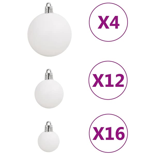 vidaXL Julgranskulor 111 delar vit polystyren Vit