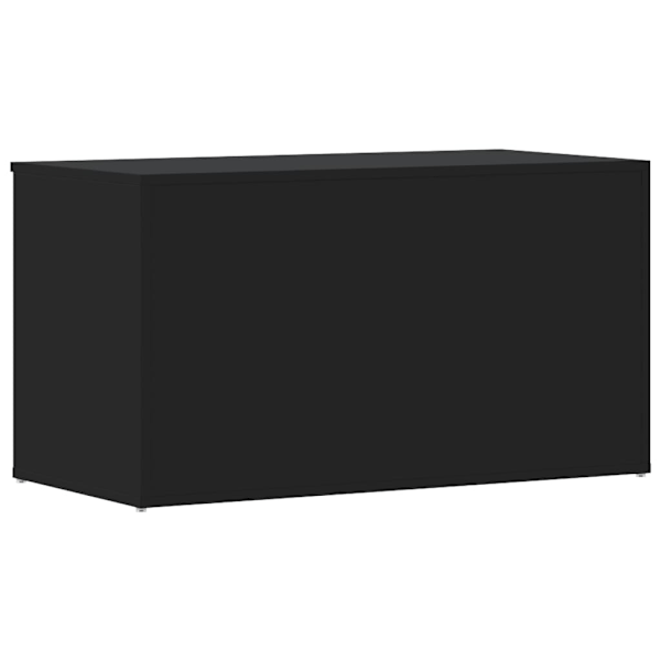 vidaXL Förvaringskista svart 84x42x46 cm konstruerat trä Svart