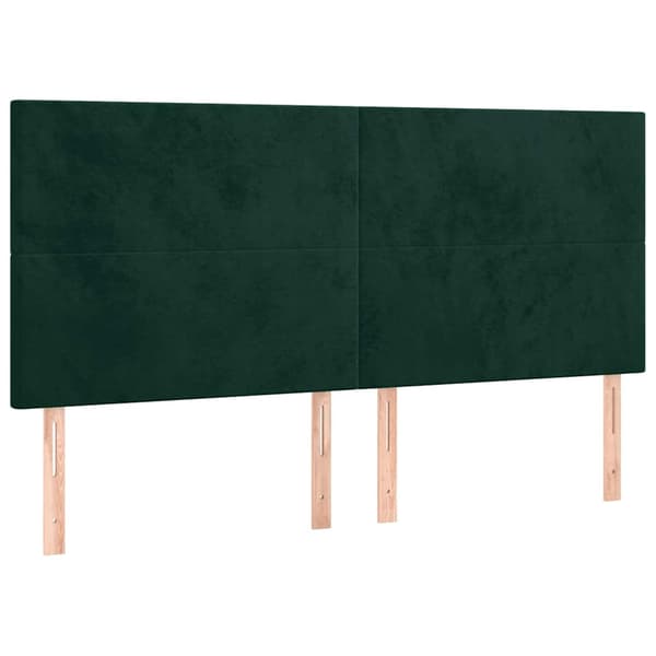 vidaXL Sänggavel mörkgrön 160x5x118/128 cm sammet Grön