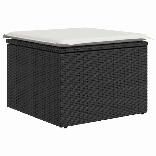 vidaXL Trädgårdsoffset 9 st Svart Poly rattan Svart