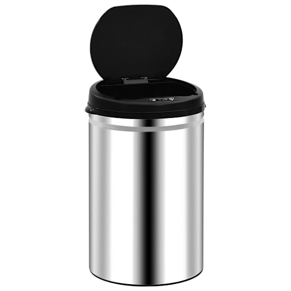 vidaXL Soptunna med automatisk sensor 30 L rostfritt stål Silver