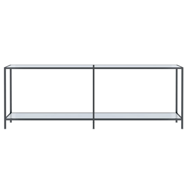 vidaXL Konsolbord vit 220x35x75,5 cm härdat glas Vit